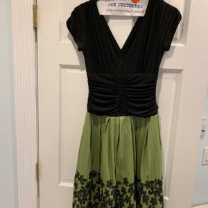 Green taffeta dress